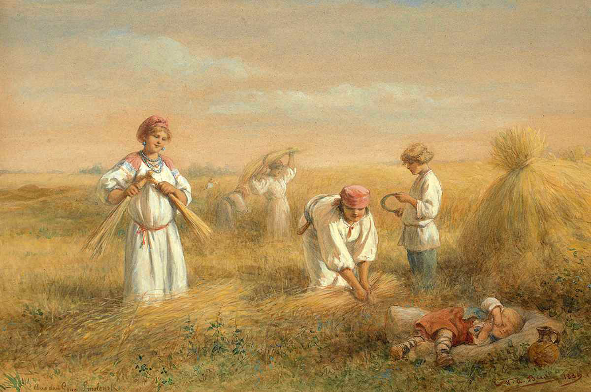 Крестьяне в поле жатва 19 век